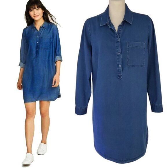 Old Navy Chambray Lightweight Denim Shirtdress Size M - Picture 1 of 12